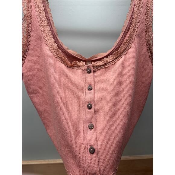 Free People Intimately Waffle Tank in Pink, Medium - Picture 3 of 5